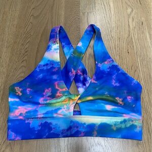 Fabletic Vibrant Blue Tie-Dye Sports Bra